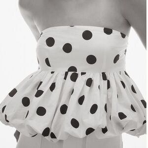 NWT Anthropologie Maeve Polka Dot Bubble Women's Top removable straps - Large
